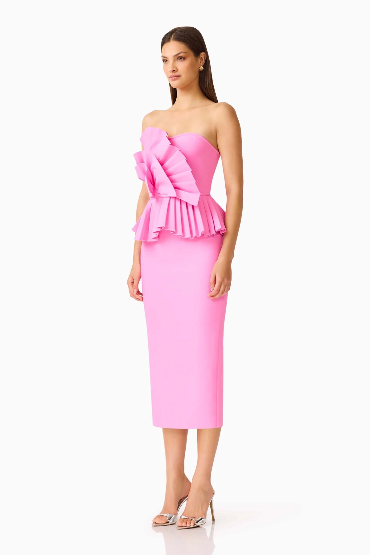 Orelia Pleated Midi Dress