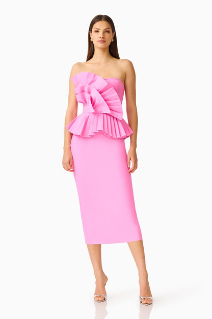 Orelia Pleated Midi Dress
