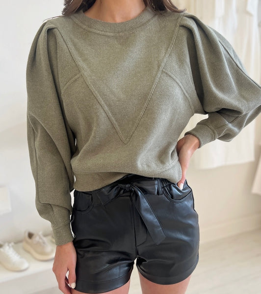 Malia Lightweight Cropped Sweater Stone
