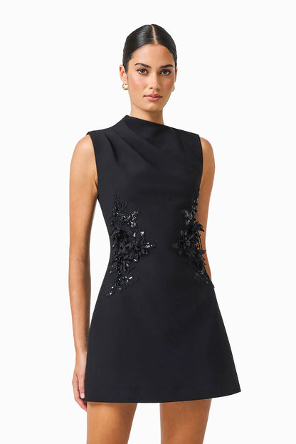 Zinelle A-Line Mini Dress in Black