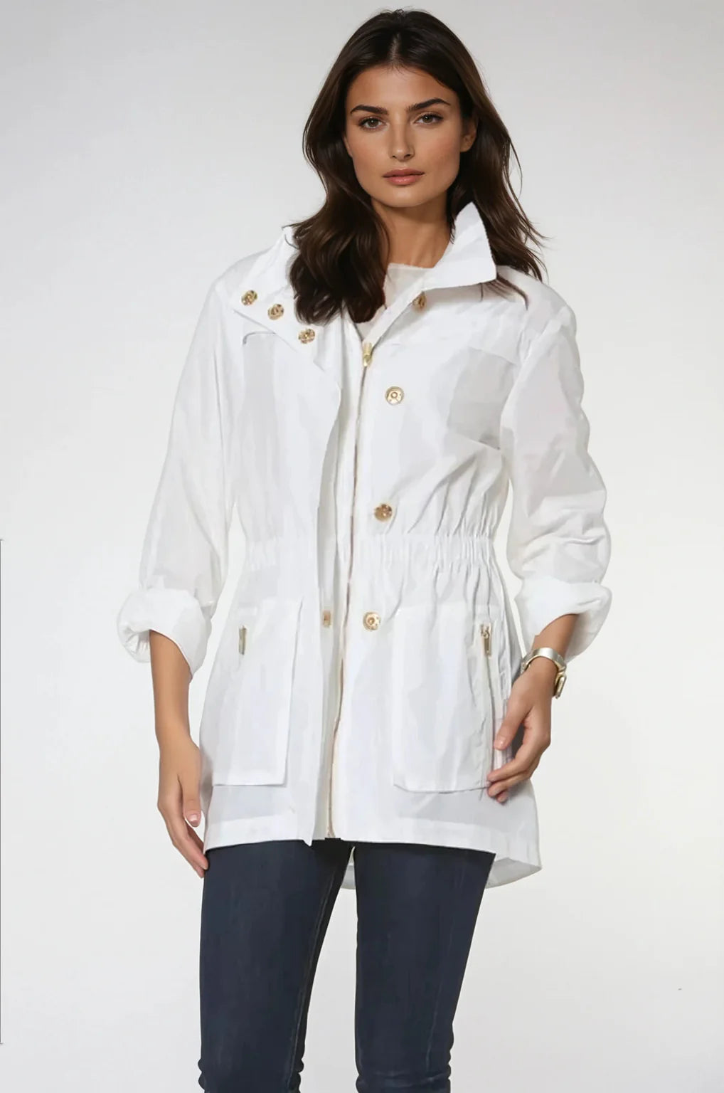 Anna White Rain Coat