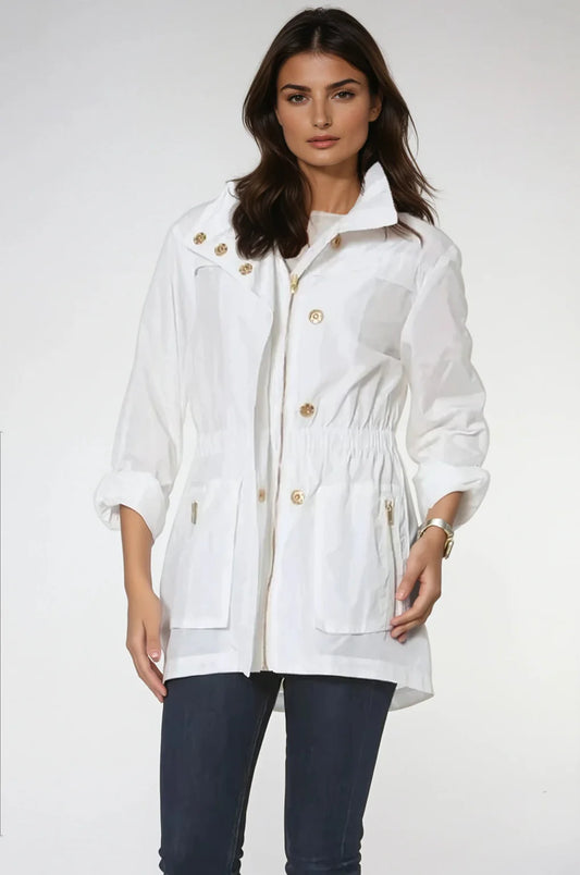 Anna White Rain Coat