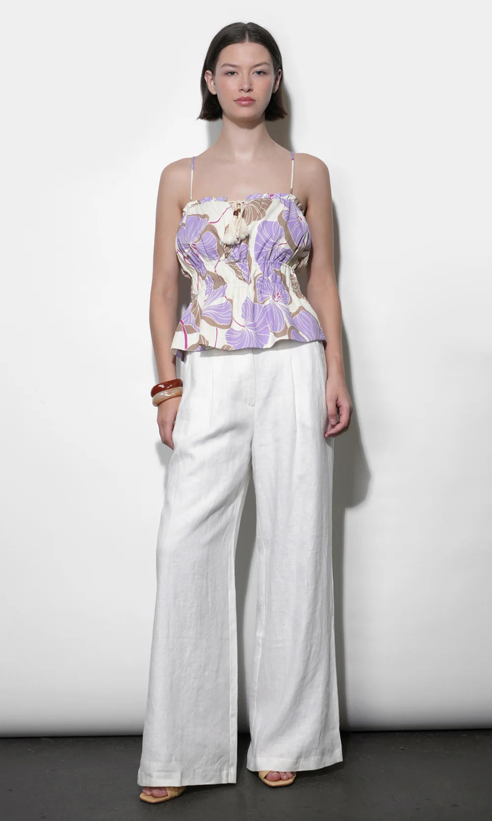 IRIS TIE FRONT ELASTIC WAIST TANK