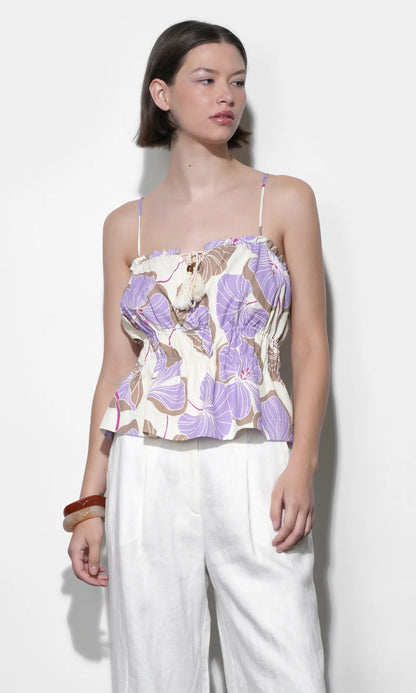 IRIS TIE FRONT ELASTIC WAIST TANK