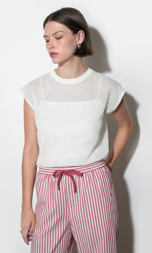 NATALIA SHEER BUBBLE SWEATER TOP