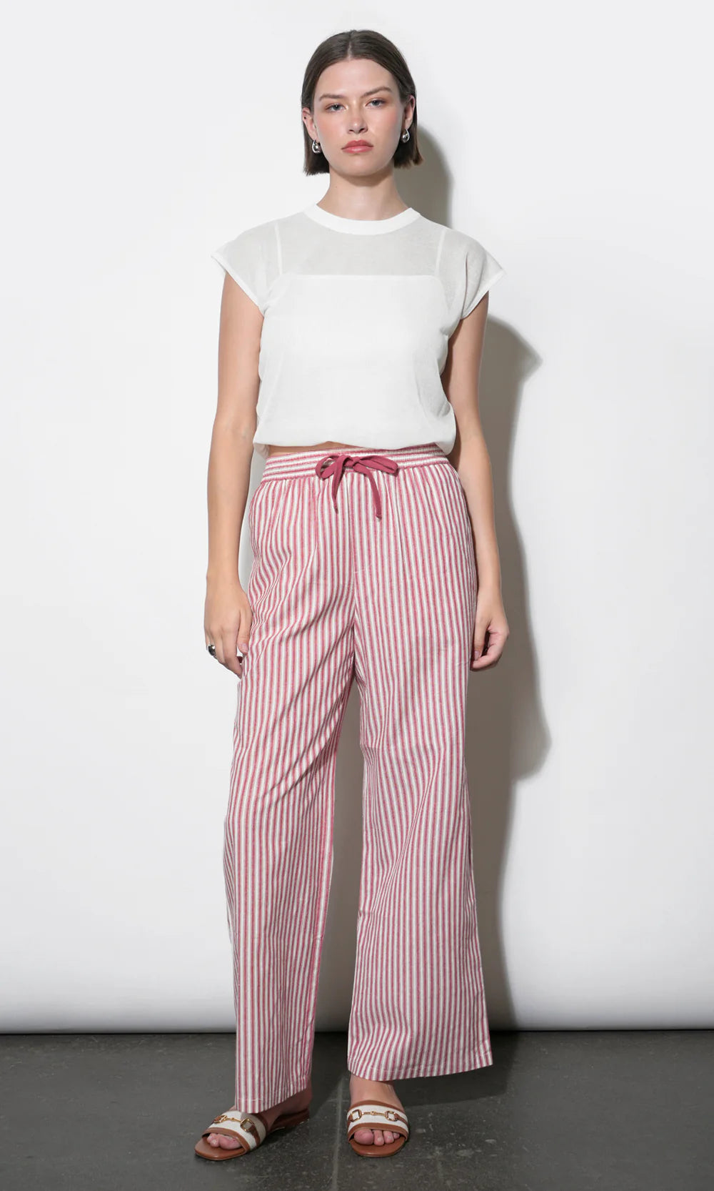 HELLEN STRIPE PULL UP DRAWSTRING PANT