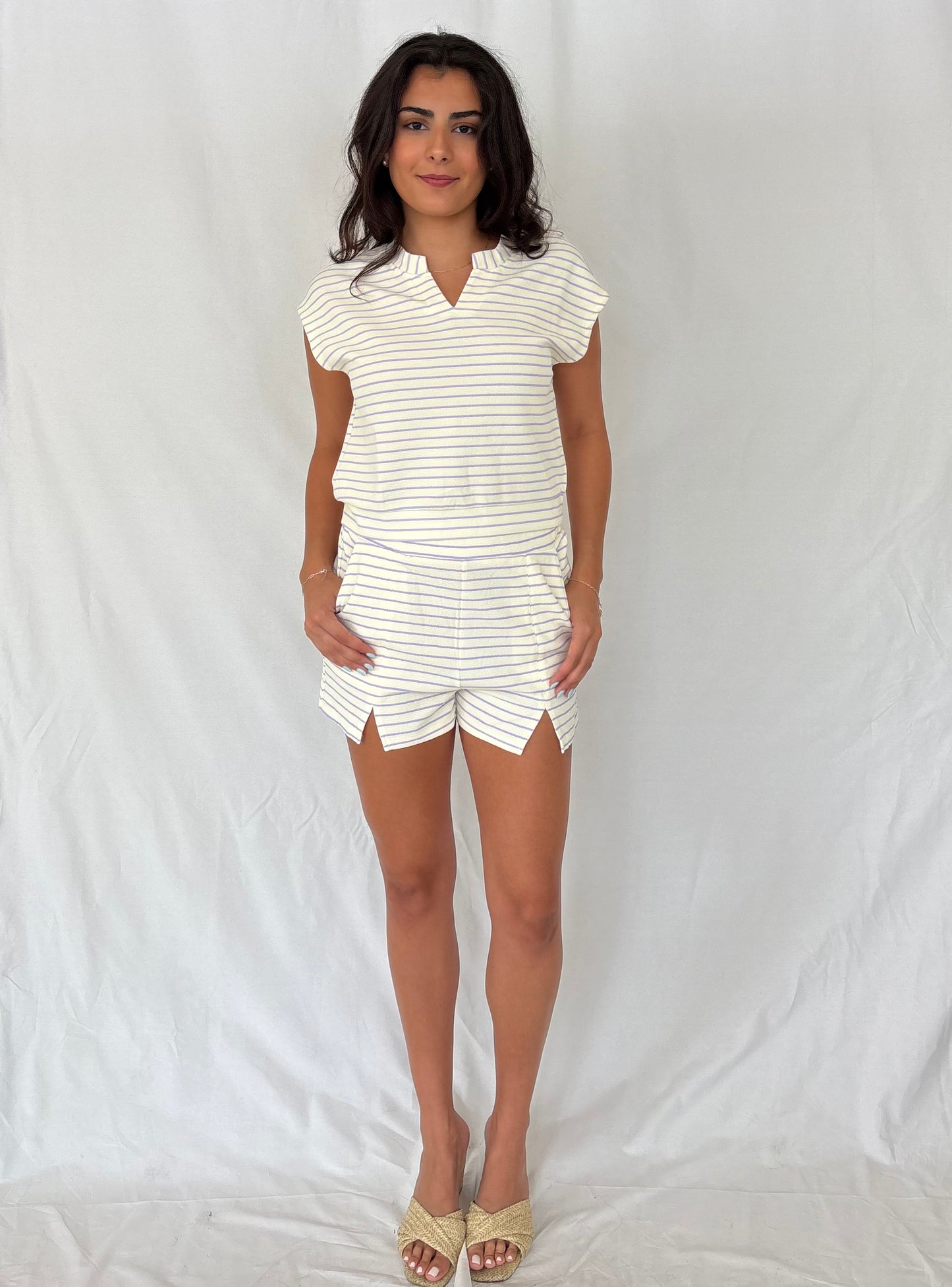 LAVENDER STRIPE SET