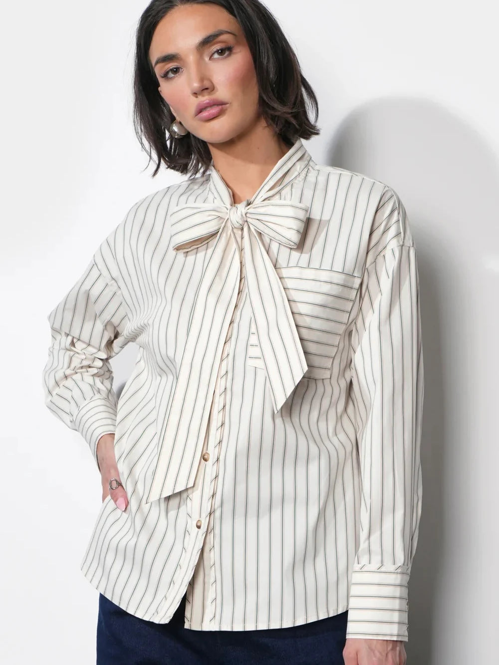Danica Oversized Stripe Button Up Shirt