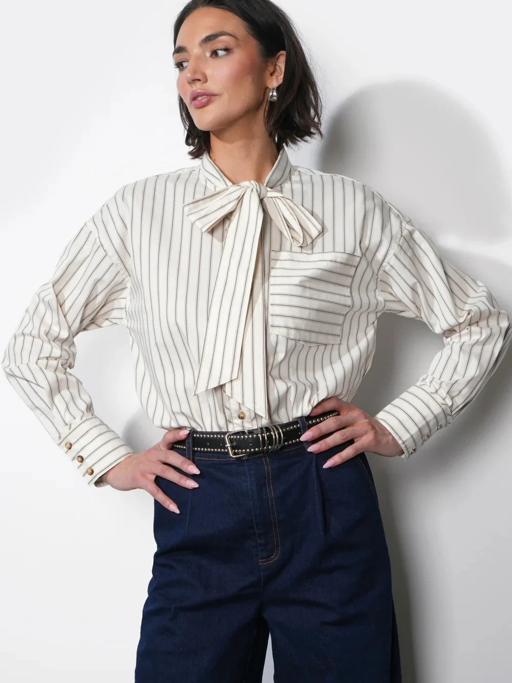 Danica Oversized Stripe Button Up Shirt