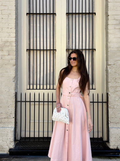 Zyra Denim Dress Pastel pink