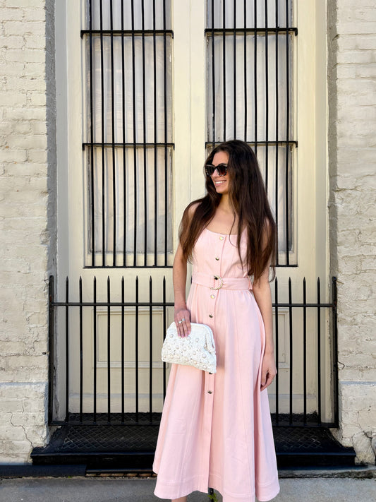 Zyra Denim Dress Pastel pink