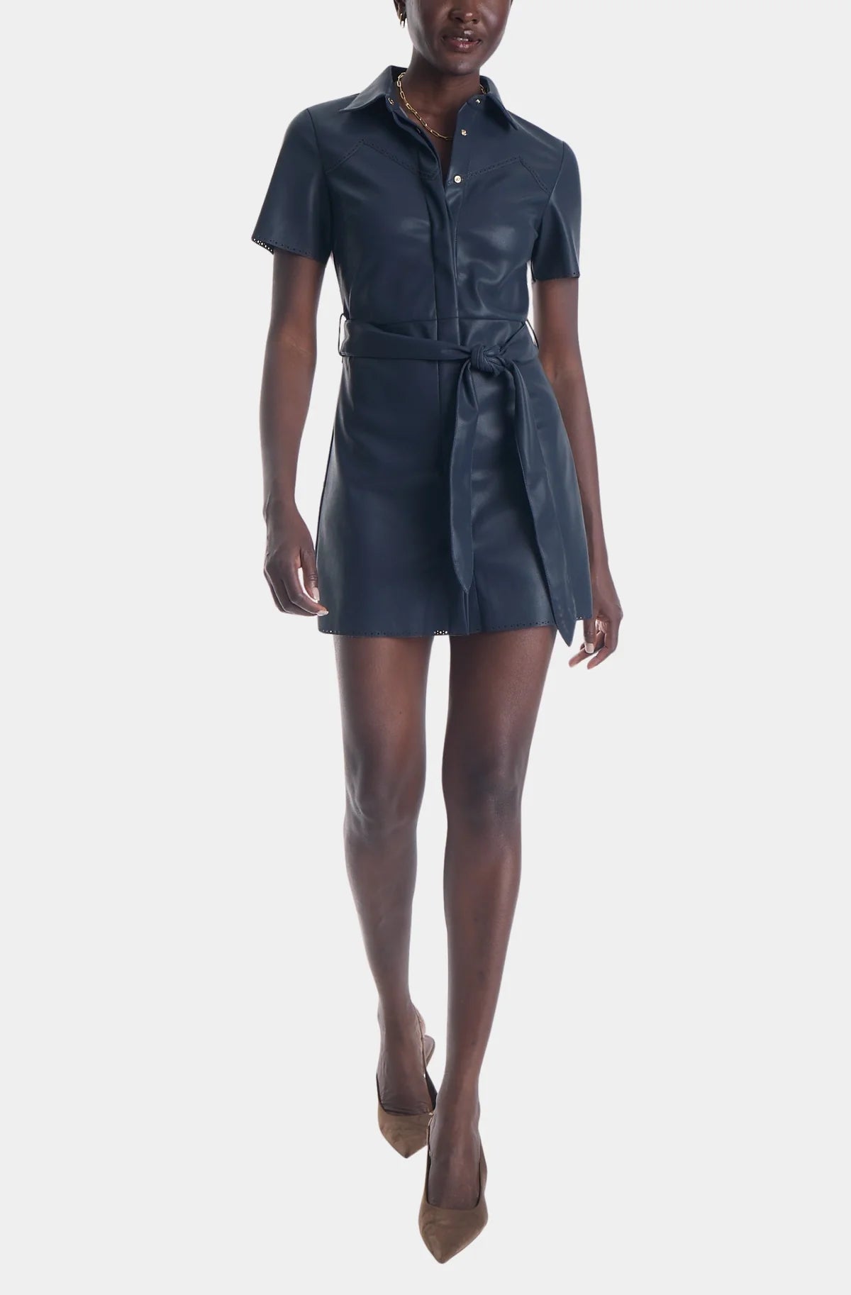 Mallie Vegan Leather Mini Dress