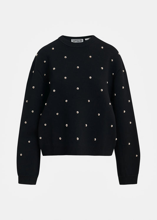 Black Stud Embellished Sweatshirt