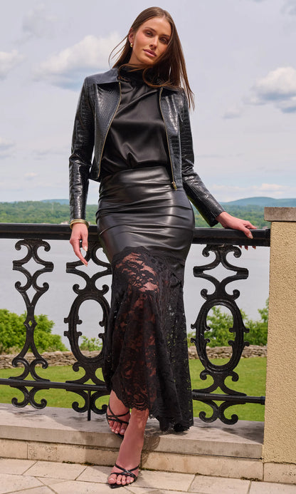 Lola Croc Leather Jacket