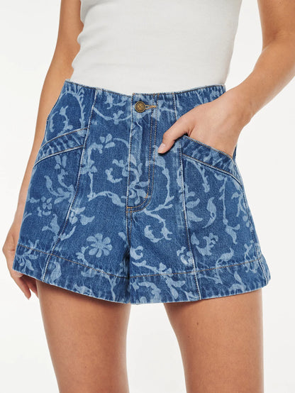 Laguna Printed Denim Short