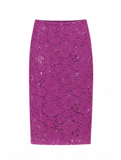 Mulberry Sequin Pencil Skirt
