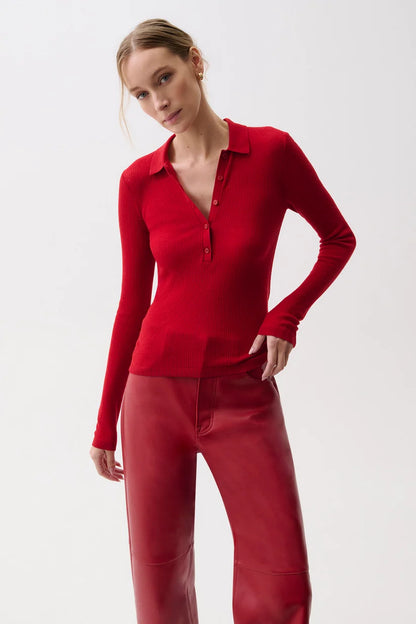 Elise Featherweight Polo Henley
