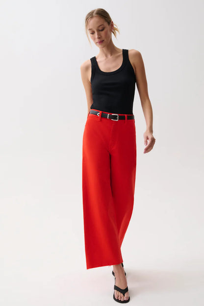 PENNY CROP HIGH RISE WIDE LEG JEAN CHILI