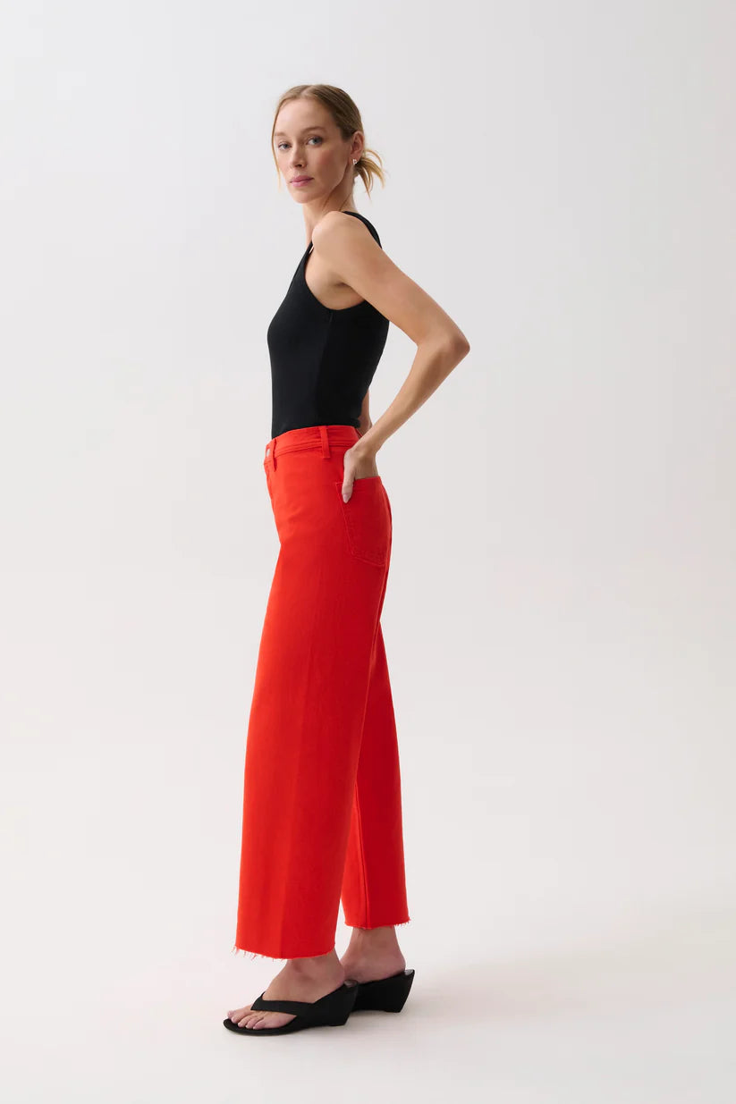 PENNY CROP HIGH RISE WIDE LEG JEAN CHILI