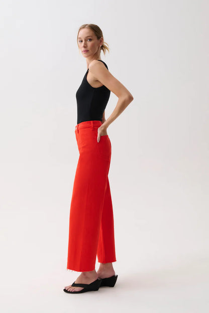 PENNY CROP HIGH RISE WIDE LEG JEAN CHILI