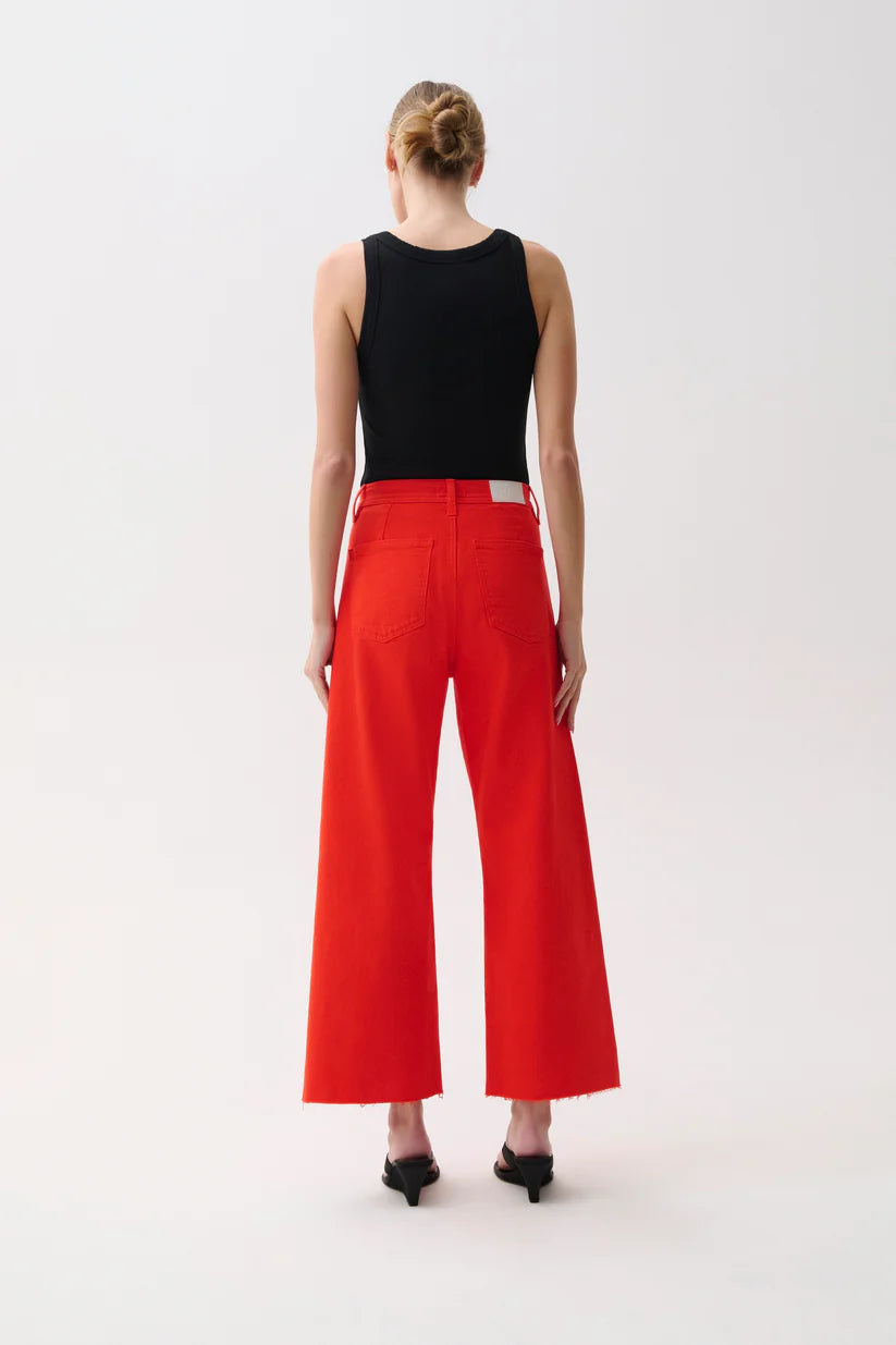 PENNY CROP HIGH RISE WIDE LEG JEAN CHILI
