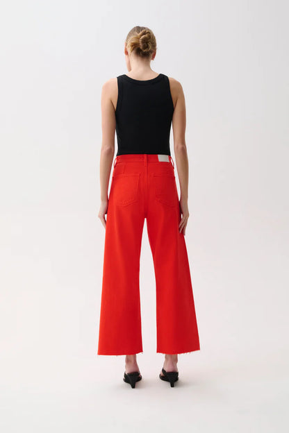 PENNY CROP HIGH RISE WIDE LEG JEAN CHILI