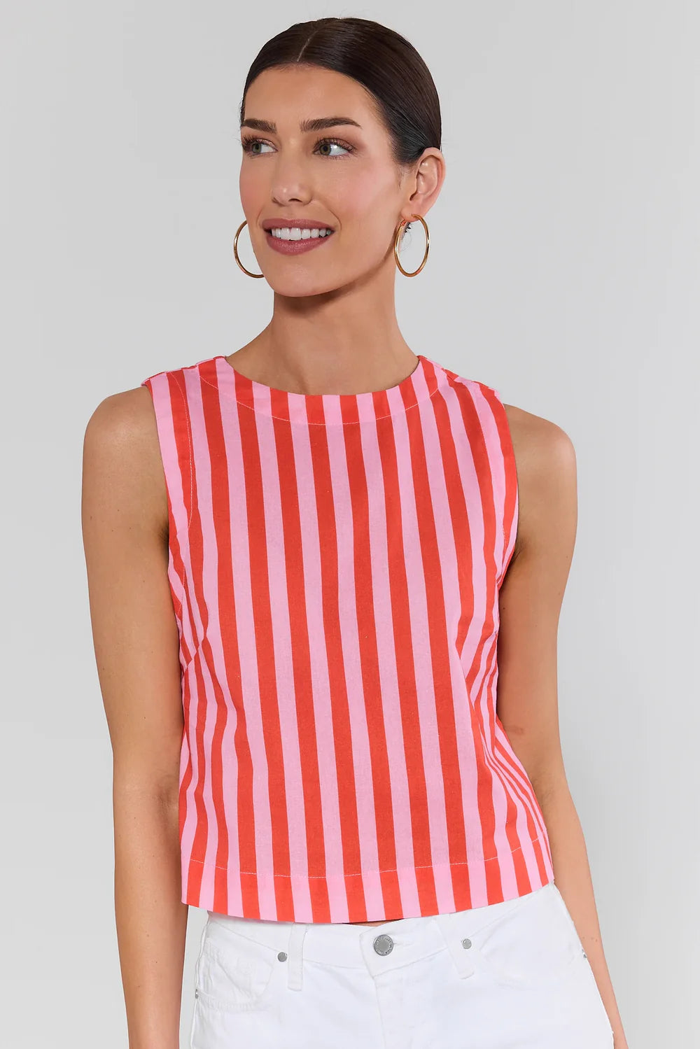 CORAL PINK STRIPE TOP