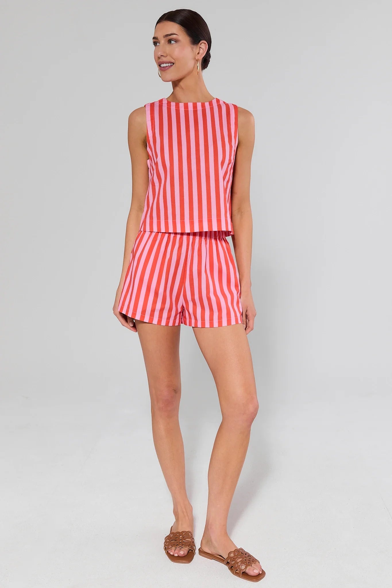 CORAL PINK STRIPE TOP