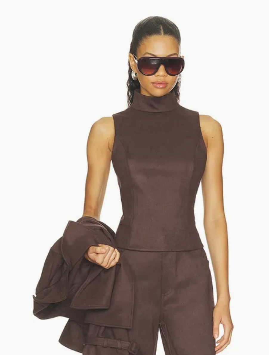 Etienne Faux Suede Top
