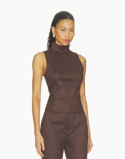 Etienne Faux Suede Top