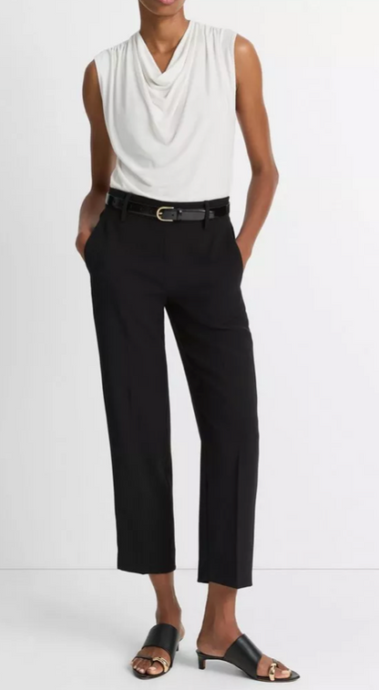 Jersey Draped Cowl-Neck Top