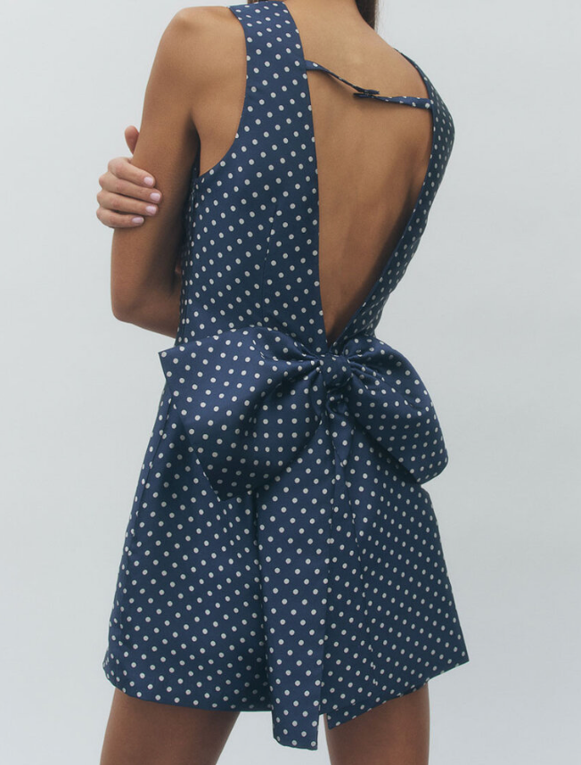 Miranda Polka Dot Bow Back Mini Dress