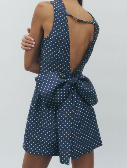 Miranda Polka Dot Bow Back Mini Dress