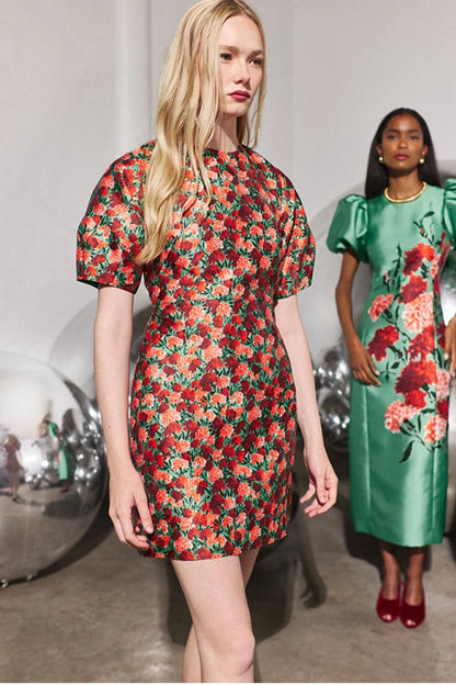 Harmony Dress in Crimson Blossom