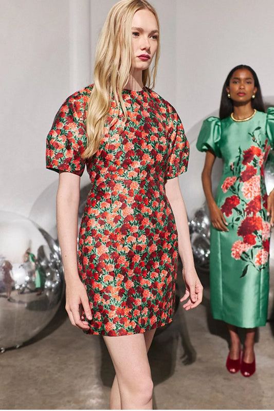 Harmony Dress in Crimson Blossom
