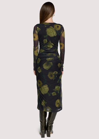 Nocturnal Blooms Midi Dress