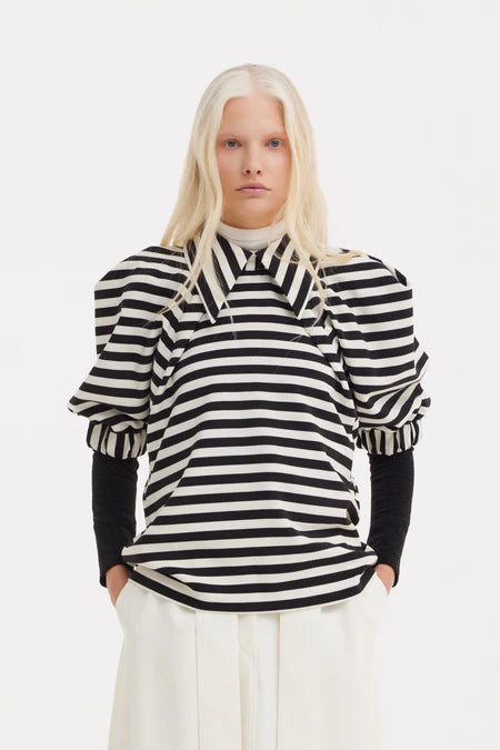 Designer Blouse With Black White Stripes