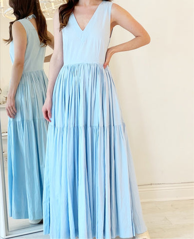 V NECK MAXI