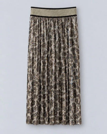 Mrs Mason Leopard Pleated Skirt
