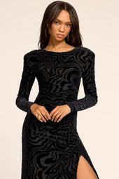 April Burnout Long Sleeve Maxi Dress
