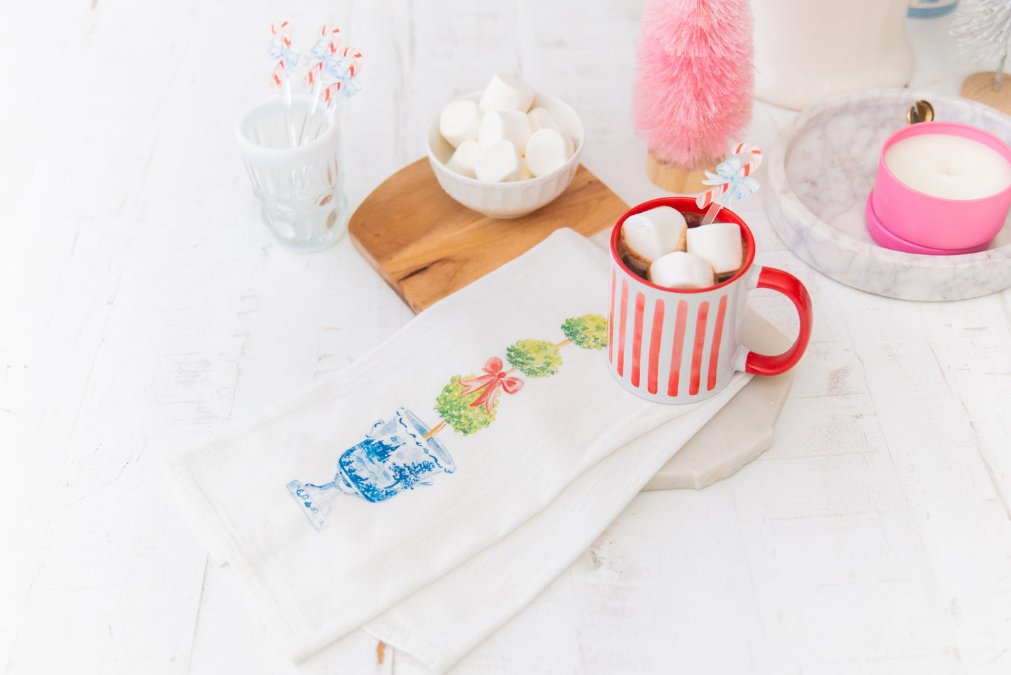 HOLIDAY TOPIARY TEA TOWEL