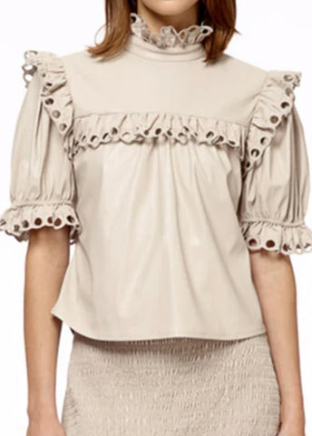 LEATHER EYELET TOP
