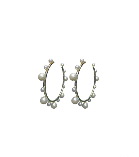 PEARL HOOP EARRINGS